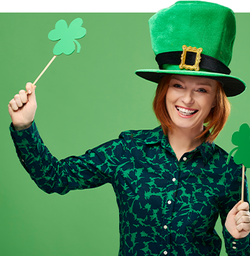 Irish woman celebrating St. Patricks day